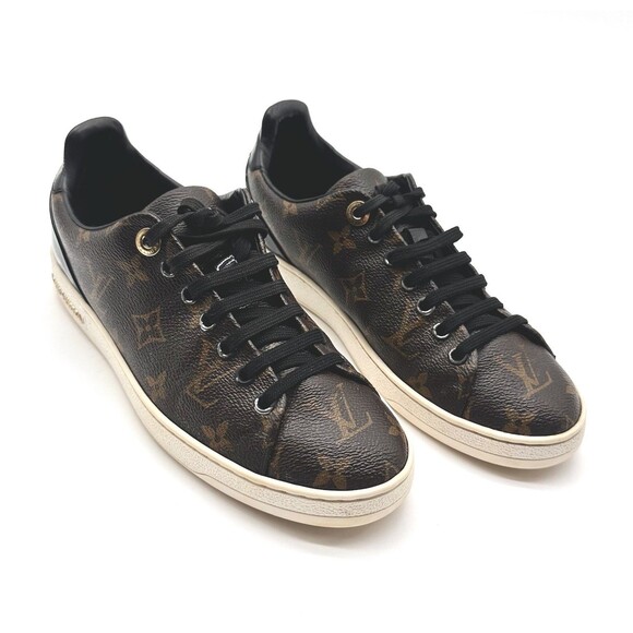 Louis Vuitton Frontrow Sneakers Brown Monogram Low Top Lace Up Shoes EU 37 US 7 - Picture 2 of 14